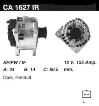 0986045241,F000BL0787,112471,CAL15105,CAL15105AS,CAL15105ES,CAL15105OS,CAL15105RS,DA5028,DRA3918,DRA4194,RAA15205,4403540,4416872,4430012,4433832,4506176,9111540,9201826,93160665,93160666,93161425,93161427,93198179,R1530103,CA1627IR,8EL011710561,8EL737902001,ALB1627DD,ALV1627BA,ALV1627DD,ALV1627LK,ALV1627MA,ALV1627RN,ALV1627YX,ALV9627BA,ALV9627GB,ALV9627UX,LRA01990,063731627010,943316611010,944390901660,MQA1627,MRA90166,1800A043,DMX142083,M883626,M883627,M883627C,MW30620870,MW30620877,MW30638577,MW30750737,MW30774528,MW31216373,S30638577,S883627ALV1627RB,ALV1627WA,ALV9627WA,2310000Q0A,2310000Q0E,2310000QA7,2310000QA8,2310000QAE,2310000QAK,2310000QAM,2310000QBQ,4403540,4411316,4411318,4416872,4419076,4430591,9111540,93169265,7700426849,7700426879,7700427474,7711134316,7711134329,7711368834,8200062583,8200112055,8200120417,8200153713,8200162474,8200206251,8200495302,8200495304,8200538407,8 Генератор Nissan Primastar Арт CA1627BY-12