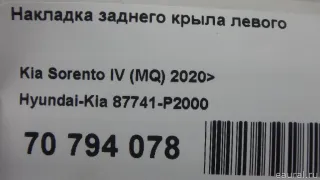 87741P2000 Hyundai-Kia Накладка заднего крыла левого Kia Sorento 4 Арт E70794078, вид 8