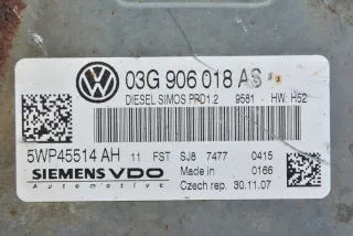 03G906018AS 5WP45514AH Блок управления двигателем Volkswagen Passat B6 Арт e3443914, вид 2