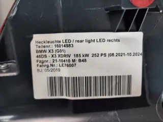 7408738 2SD012693-02-RH-EU 2SD012693-02 Фонарь задний правый BMW X3 G01 Арт e10207961, вид 4