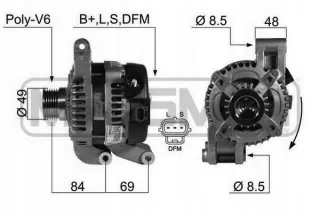 210438A Генератор Ford Focus 3 Арт AL14223071249_3, вид 2