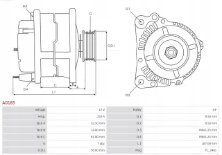 A0165 Генератор Renault Grand Scenic 2 Арт AL14354663497, вид 6