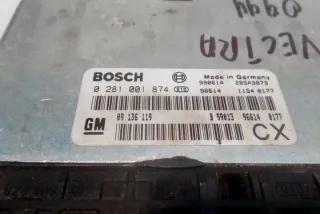 0281001874 Блок управления двигателем Opel Vectra B Арт e12589987, вид 1