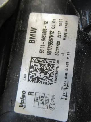 9482808 Фара правая BMW 1 F40 Арт e12560135, вид 7