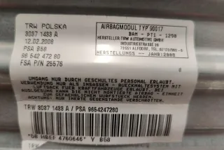 9654247280 Подушка безопасности Citroen C4 2 Арт e12540127, вид 8