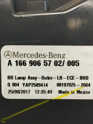 A1669065702 Фонарь задний левый Mercedes ML/GLE W166 Арт e12037293, вид 4