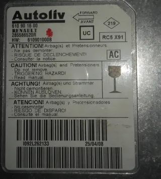 285586520R Блок AirBag Renault Laguna 3 Арт e11992612, вид 3