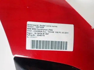 12972228 Крыло переднее правое MINI COUNTRYMAN F60 Арт e11829451, вид 2