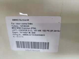 14749324 Дверь передняя левая MINI CLUBMAN F54 Арт e11808402, вид 4