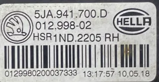 5JA941700D Фара противотуманная правая Skoda Rapid Арт e11756049, вид 5