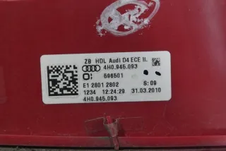 4H0945093 Фонарь задний левый Audi A8 D4 (S8) Арт e11707177, вид 3
