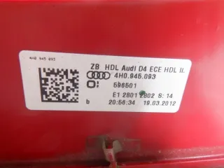 4H0945093 Фонарь задний левый Audi A8 D4 (S8) Арт e11635366, вид 4