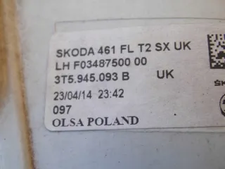 3T5945093B Фонарь задний левый Skoda Superb 2 Арт e11615777, вид 5
