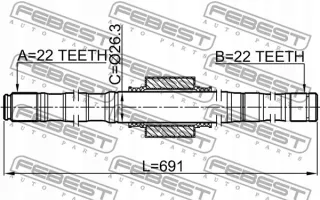 0212-E11MT16L Карданный вал Nissan Micra K12 Арт AL13741845239, вид 2