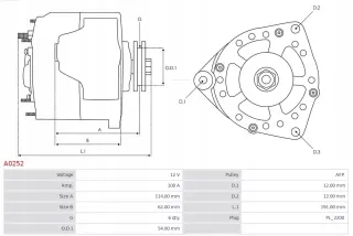 A0252 Генератор Opel Vectra C  Арт AL13979322315, вид 5