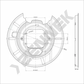 34211162775 Кожух защитный тормозного диска BMW 5 E39 Арт av0236128, вид 1