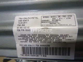 8216XL Подушка безопасности пассажирская (в торпедо) Citroen C4 Picasso 1 Арт AM100087511, вид 5