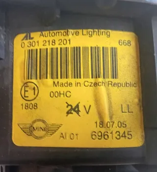 6961345 0301218201 Фара левая MINI Cooper R56 Арт e10659424, вид 2