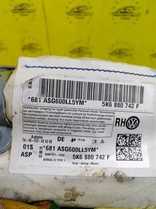 5K6880742F Подушка безопасности боковая (шторка) Volkswagen Golf 4 Арт 2-609929, вид 3