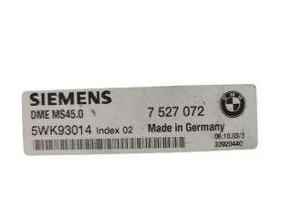 M54B30 7527072 5WK93014 Блок управления двигателем BMW 5 E60/E61 Арт e12761744, вид 2