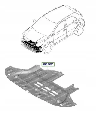 29110-H8600 Декоративная крышка двигателя Kia Stonic Арт e12725634, вид 4