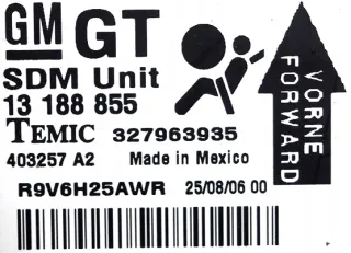 13188855 Блок AirBag Opel Astra H Арт e12700609, вид 2