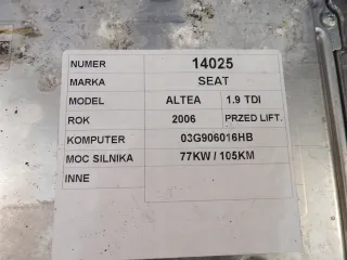 03G906016HB Блок управления двигателем Seat Altea Арт AL17604414888, вид 4